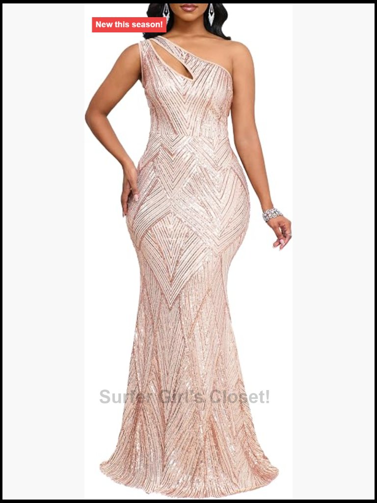 Sequin Mermaid Bodycon Maxi Dress Sleeveless Party Dress